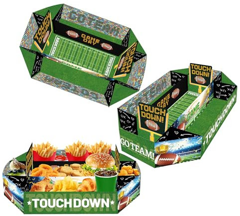GalaHub 3 Pack Football Party Supplies Set, Game Day Food Trays for Parties, Perfect for Football Birthday Party Decoration