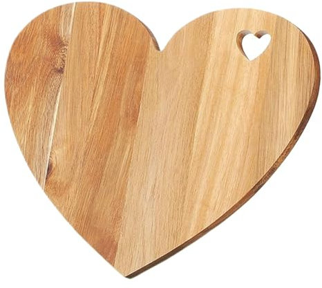 Lesunbak Heart Cheese Board, Wooden Heart-Shaped Chopping Board, Valentine's Day Romantic Meat Cheese Wood Tray, Heart Shape Charcuterie Board Chopping Board