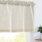 TOPICK Scheibengardinen Küche Beige Spitzenborte Leinen Bistrogardine mit Tunnelzug Volant für Wohnwagen kinderzimmer Landhausstil Shabby Chic Gardinen Kurz Halbtransparente 1er Set 127Bx46HCM
