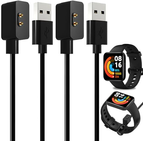 Fllyvly Caricabatterie magnetico compatibile con Redmi Watch 5/4/Xiaomi Smart Band 9/9 Pro/8/8 Pro/Active,Smartwatch Zubehör,Smartwatch Ladekabel,Cavo di ricarica con 1 m di lunghezza (2)
