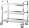 3-Ebenen Edelstahl Servierwagen, Edelstahl Küchenwagen mit RollenEdelstahlwagen mit Rollen,Hochleistungs-Servierwagen für das Bürohaus in Restaurants,71,5x41x83,5cm
