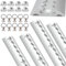 Hebitod Lot de 4 rails d'arrimage en aluminium de 1 m de forme semi-circulaire avec trous, avec 10 anneaux de raccord pour rails d'avion, 8 embouts de rail d'avion, pour camping-cars, remorques,
