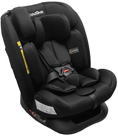 KidsZone Kindersitz ohne Isofix 0-36 kg – Autositz i-Size 40-150 cm (Gruppe 0+ 1 2 3) – 5 Punkt Sicherheitsgurt, Verstellbare Kopfstütze