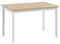 HOMCOM Table à Manger, Table de Cuisine 4 Personnes, Design Vintage, Structure en Bois Massif, 120 cm, Naturel et Blanc