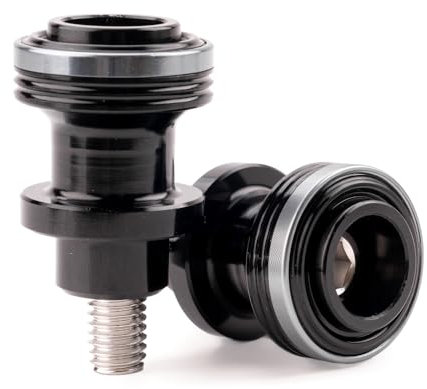 CCYYMOWOK 2 Stück M8 Nottolini Motorradständer Zubehör, Universal Gabelnüsse für Motorradständer 8 mm Spule Halterungen für Motorrad Lenkerhalter hinten Gewinde CNC Aluminium (Grau)