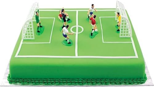 Football/Soccer Toppers for Cake and Cupcakes Set of 9, Multi-colour, Decorations, Cake Toppers (10 x 4 x 6.3 cm)