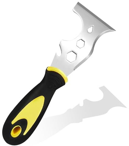 1 Pcs Stainless Steel 13 in 1 Scraper, Scraper Tool, 13-in-1 Painters Tool, Duty Multi-Purpose Filler Tool Professional Multi Paint Stripper Tool for Paint Roller, Straight Scraper, Curved Scraper