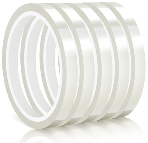 Fyguard 5 Rolls Heat Resistant Tape 10mm x 30m Clear PET for Sublimation | Up to 230°C short-term, residue-free removal, insulation for PCB, heat press, printing and 3D printing