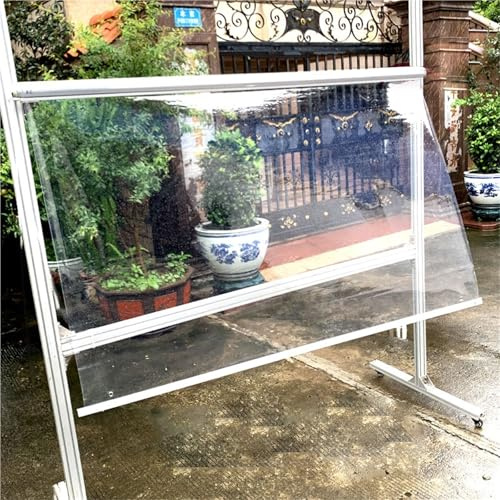 Reißfestes PVC-Außenrollo Winddicht & Wasserdicht Verstärkte HD-Klarsichtfolie für Balkon-Terrassen & Garten-Pergolen Schnurloses Springrollo mit Maßanfertigung Kindersicher(W140xH100cm)