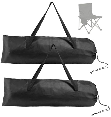 2pcs Camping Chair Replacement Bag, 43.31x14.96in Portable Large Storage Bag with Double-Handle Straps and Drawstring for Hammock Yoga Mat Fishing Poles Tent Travel Accessories(No Chair Included)