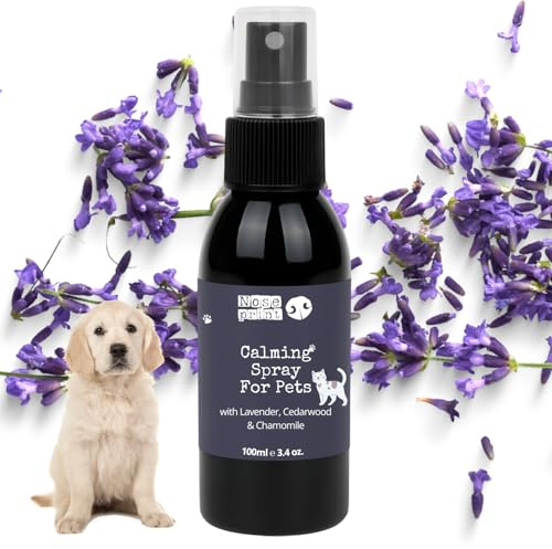 Herbal Calming Spray for Pets – 100ml Natural Home & Travel Spray with Lavender, Chamomile, Cedarwood – Reduces Stress & Anxiety in Dogs & Cats – Use on Bedding, Carriers, Blankets