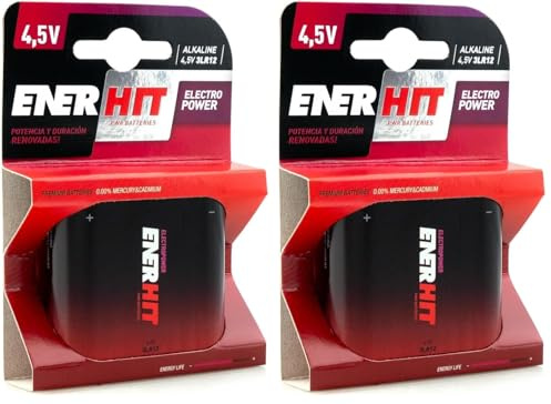 Pila alcalina 3LR12 4.5V, Alta Capacidad, Larga duración, Ideal para Dispositivos electrónicos y Juguetes. (Paquete de 2)
