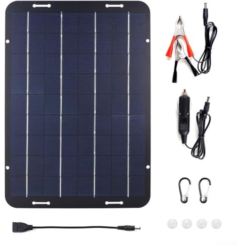 Panneau solaire 10 W 18 V avec cadre pliable pour chargement de batterie 12 V pour voitures, bateaux, camping-cars et équipements hors réseau