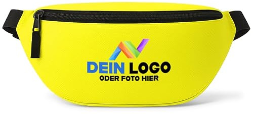 Personalisierte Bauchtasche Damen Herren mit Buchstabe, Gürteltasche 2,5L, Hüfttasche zum Umhängen, Crossbody Bag für Festival, Malle, Reise und Alltag, Gelb