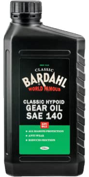BARDAHL Classic Hypoid Gear Oil SAE 140 API GL3 Olio Ingranaggi e Differenziali Monogrado 100% Minerale Per Auto D'epoca 1 LT