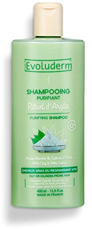 EVOLUDERM - Reinigendes Shampoo Rituel d'Clay – 400 ml – 96 % natürlichen Ursprungs – vegan
