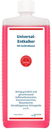 STRICKER Entkalker mit Farbindikator (1000 ml) I I Flüssig-Entkalker I Universell einsetzbar für Kaffee-Vollautomat, Kaffee-Maschine, Wasserkocher