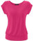 Fleasee Damen T-Shirt Kurz Ärmel Bluse Stretch Lässig Tunika Allover Druck Oberteile Top XL Rose Rot