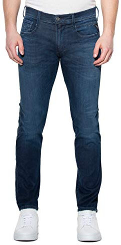 Replay Men's Anbass Slim-Fit Hyperflex Jeans with Stretch, Blue (Dark Blue 007), W30 x L30