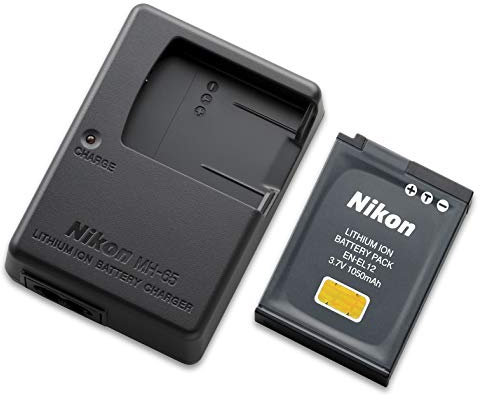 Nikon EN-EL12 Batterie Li-ION + Chargeur MH-65 Noir