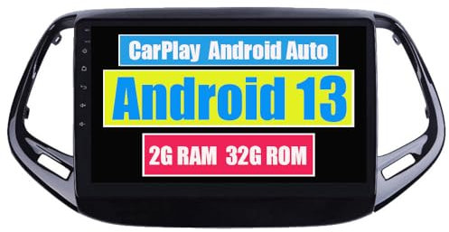 RoverOne Autoradio GPS für Jeep Compass 2017 2018 mit Android Multimedia-Player Navigation Radio Stereo Touchscreen Bluetooth WiFi USB Mirror Link