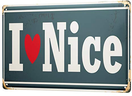 Blechschild Fernweh Stadt Nizza Frankreich