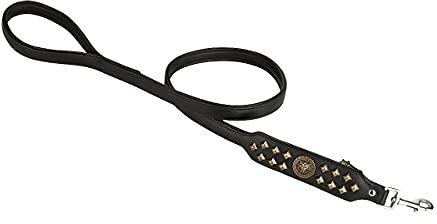 MICHUR Diego Schwarz 1. Wahl !! Leine, Hundeleine Leder, Flachleine, Lederleine Hund, PASSEND ZUM Halsband Diego Gold, Gr. 150cm x 2,5cm