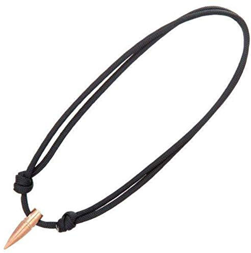 Lucky Shot USA Bullet Sniper Halskette | Bullet Projektile W/Paracord-Seil (Kaliber 308) | Schwarz