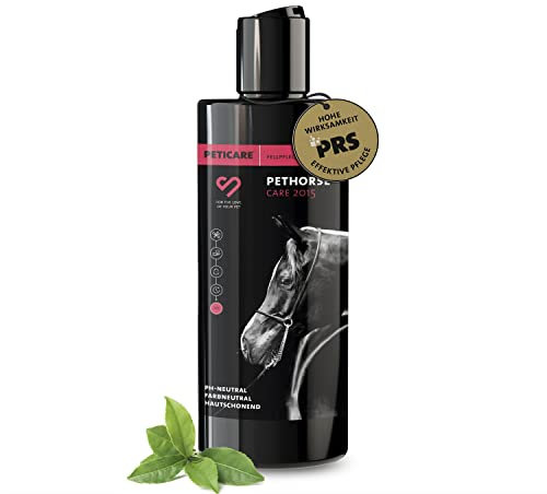 Peticare Shampoo per Cavalli - Lavaggio di Cura per Tutte Le Razze, Cura della Pelle a PH Neutro, Dolce e Delicato, Facilita la Pettinatura, per i Grovigli - petHorse Care 2015