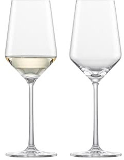 Zwiesel Glas Pure Weißwein Riesling Glas aus bruchfestem Tritan-Protect-Glas hergestellt, 2-teiliges Set, Maße: Höhe: 22 cm, Durchmesser 7.6 cm, Volumen: 300 ml, 122349