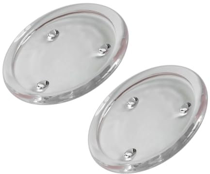 Confezione da 2 piatti trasparenti per candele, portacandele rotondi in vetro, 7,6 cm