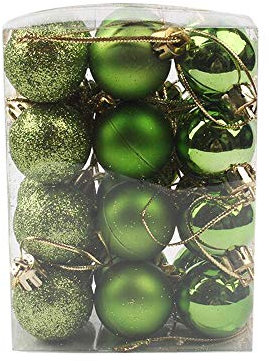 Christmas Baubles, 24/48 pcs Christmas Balls Ornaments for Christmas Tree Small Shatterproof Hanging Ball Baubles for Xmas Holiday Wedding Party Decorations Home Festival Decors (Green 3cm/24PC)
