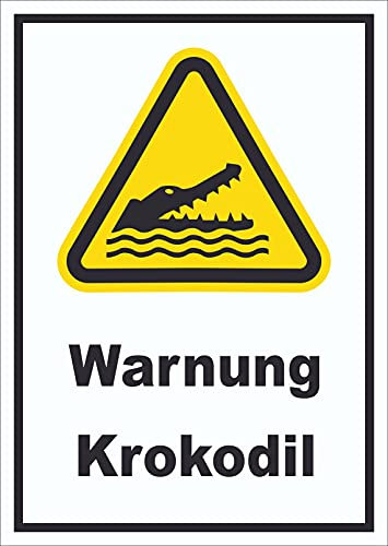 HB-Druck Schild Warnung Krokodil A6 (105x148mm)