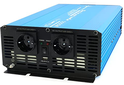 SOLARTRONICS Spannungswandler 12V auf 230V - Wechselrichter TS3000-3000 Watt Reiner Sinus Inverter - Umrichter 12V 220V - mit Schuko-& USB Anschluss - Wohnwagen Wohnmobile (3000-6000 Watt)