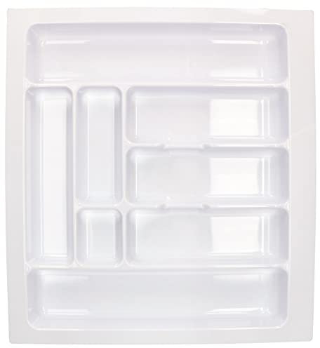 KOTARBAU® Organizador de cubiertos para cajon, 53,5 x 49 cm, Bandeja para Cubiertos, Cubertero para menaje, Organizador de Cubertería, Organizador grande de plástico, Blanco, Organizador de cajones