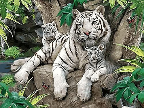 Puzzle 1314 Teile für Erwachsene Weißer Tiger Kunstsammlung, Puzzles FüR Erwachsene Und Kinder, Hochwertige Gedruckte 3D-Puzzles Fertige Größe 75.5×50.5cm