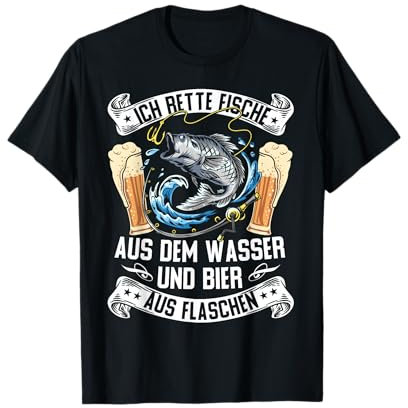 Ich rette Fische aus dem Wasser Hecht Mann Carp Fishing T-Shirt