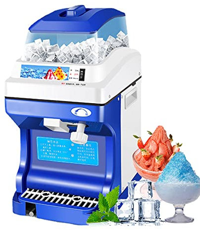 Tritaghiaccio Elettrico,Rasoio Per Ghiaccio Automatico, Macchina Per Frullati Per Negozio Di Tè Al Latte Commerciale/Bar/Negozio, 300 W, 200 Kg/H,Capacità Tramoggia 5 L, Finezza Ghiaccio Regolabile