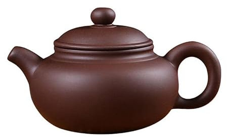 Tetera Kungfu de cerámica hecha a mano (3 onzas), tetera clásica china Zisha, accesorios de decoración de arcilla púrpura Yixing (S)