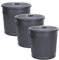 Jinfa Cubo metalico Cenizas Cubo Basura Exterior Jardin con Asas y Tapa | Negro | 62 litros | Juego de 3