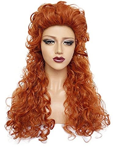 Movie The Nutcracker And The Four Realms Queen Ginger Role Play Wig Long Kinky Curly Orange Synthetic Cosplay Party Wig Ag-855