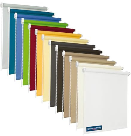 TEXMAXX® Rollo lichtdurchlässig und Blickdicht ohne Bohren - 110 x 150 cm Stoffbreite (Rollobreite 114 cm) in Beige/Rollos für Fenster ohne Bohren als Sichtschutz Fenster innen inkl. Zubehör