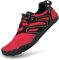 SAGUARO Barfuss Schuhe Damen Barfußschuhe Herren Zehenschuhe rutschfest Atmungsaktive Barefoot Shoes Indoor & Outdoor Barfussschuhe mit Breiter Zehenbox & Zero Drop Solhe, Rot Schwarz, 46 EU