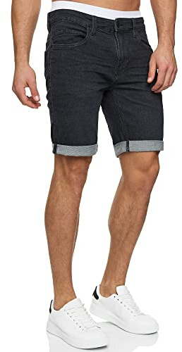 Indicode Herren INDanny Jeans Shorts aus 98% Baumwolle mit 4 Taschen | Lässige Jeansshorts im Used-Look, Denimshorts, Herrenshorts, kurze Hose, Bermudas, Freizeithose, Sommerhose für Männer