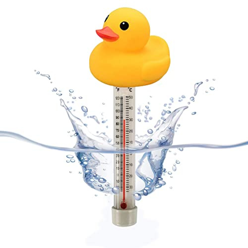 Schwimmendes Poolthermometer - Enten-Wasserthermometer,Bruchsicheres schwimmendes Wasserthermometer mit dünnem Seil für