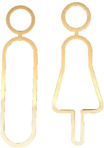 WC-Schilder aus Messing für Männer und Frauen, Badezimmerschild, Dekorationsfiguren-Set, modernes Toilettenschild, Badezimmer-Türschilder