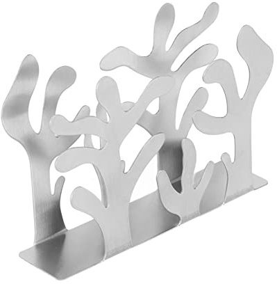BFYDOAA Serviettenhalter aus Edelstahl, Silberfarben, Ausschnitt-Design, Cocktail-Serviettenhalter, Stehend, Tisch-Taschentuchspender für Weihnachten, Abendessen, Bankett, Party(Silber)