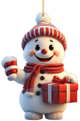 Weihnachtsdeko Weihnachts-Schneemann Anhänger Weihnachten 2D Acryl Lustige Weihnachtskugel Schneemann Deko AußenChristbaumkugeln Personalisiert Heimdekoration, Fenster, Wohnzimmer-Dekoration