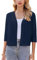 Zeagoo Bolero Damen Festlich Strickjacke Kurze Bolerojacke 3/4 Ärmel Cardigan Elegant Bolero Navy Blau XXL