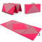 GYMAX Klappbare Turnmatte, tragbare Weichbodenmatte mit 2 Griffen, wasserdichte Gymnastikmatte mit Klettverschlüssen, Yogamatte für Gymnastik, Yoga & Spielen, 240x120x5cm